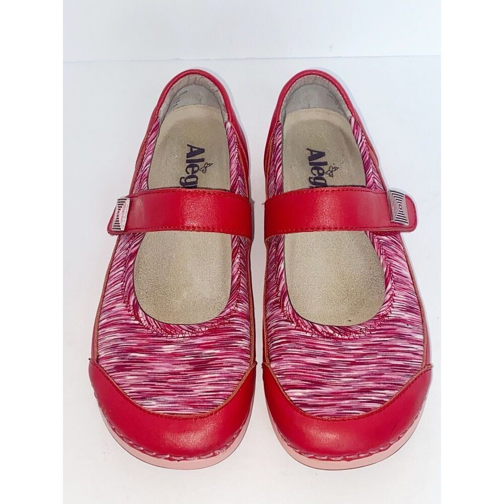 Alegria Shoes Red Mary Jane Slip On Sneaker Stretch Comfort Cushion Y2K 35/5-5.5 - Picture 4 of 15